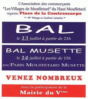 Affiche pour le bal du 14 juillet